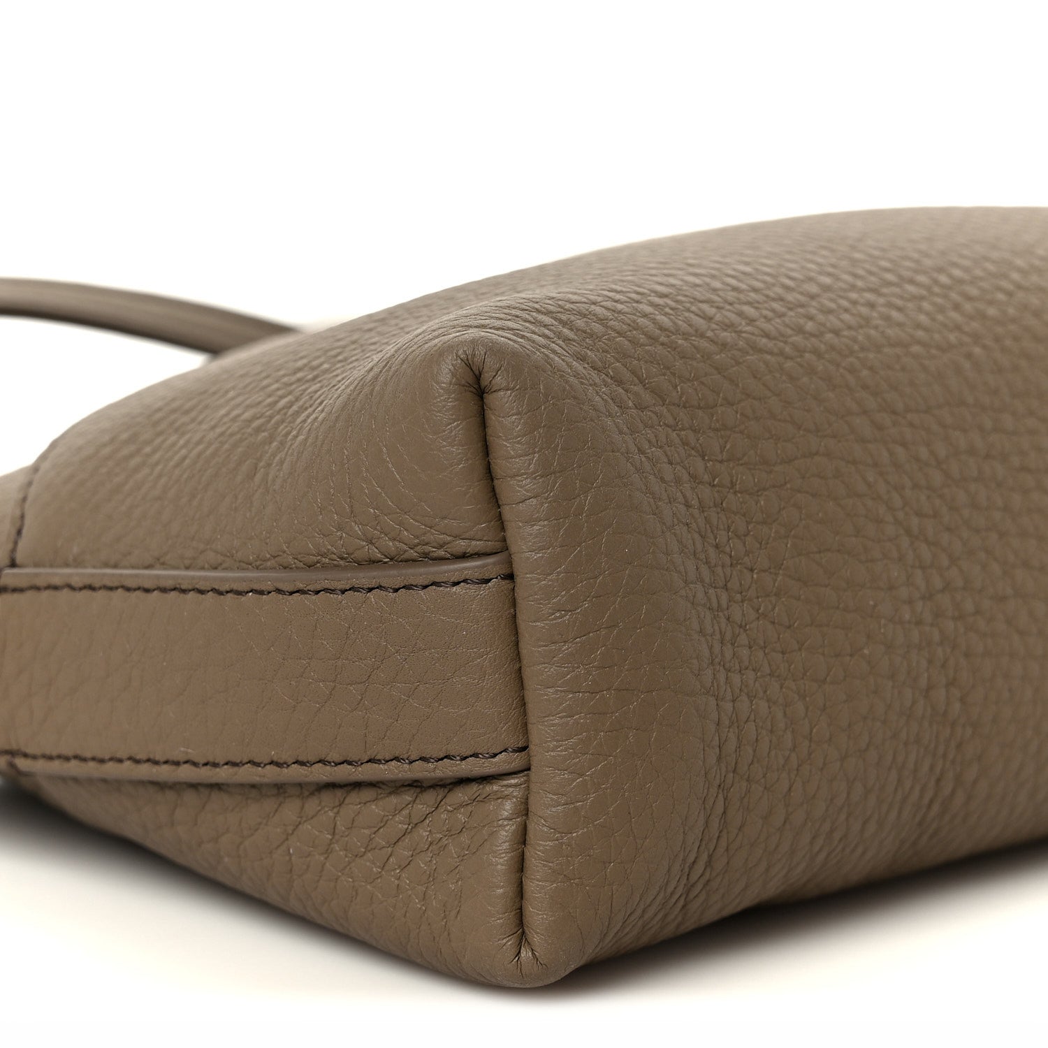 The Row Grained Calfskin Annie E/W Crossbody Bag Smoked Taupe 9 of 10