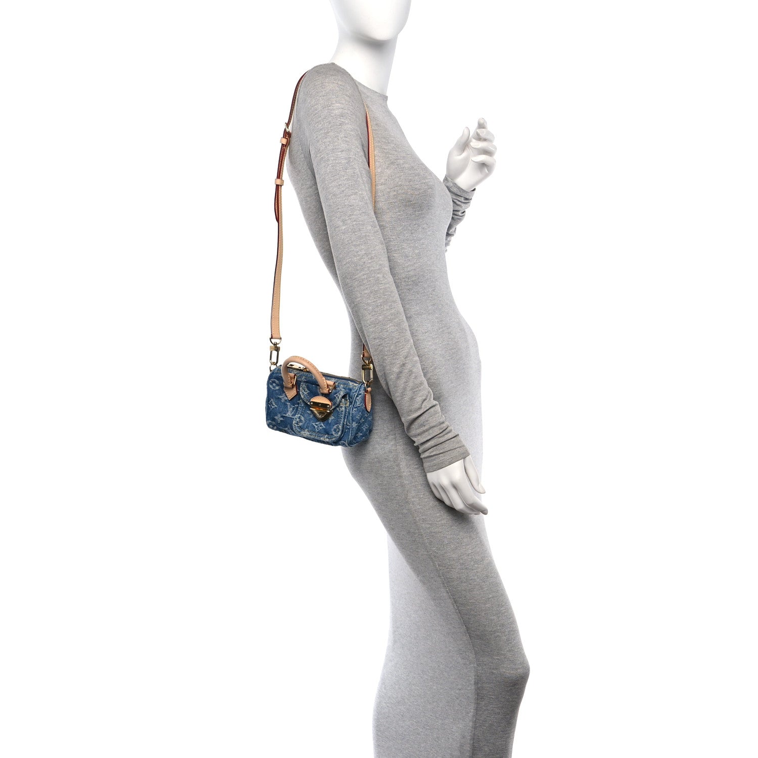 Louis Vuitton Monogram Denim Nano Speedy Blue 2 of 10