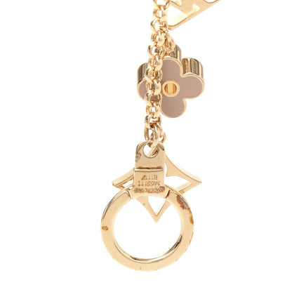 Louis Vuitton Brass Enamel Fleur De Monogram Bag Charm Chain Gold 4 of 5