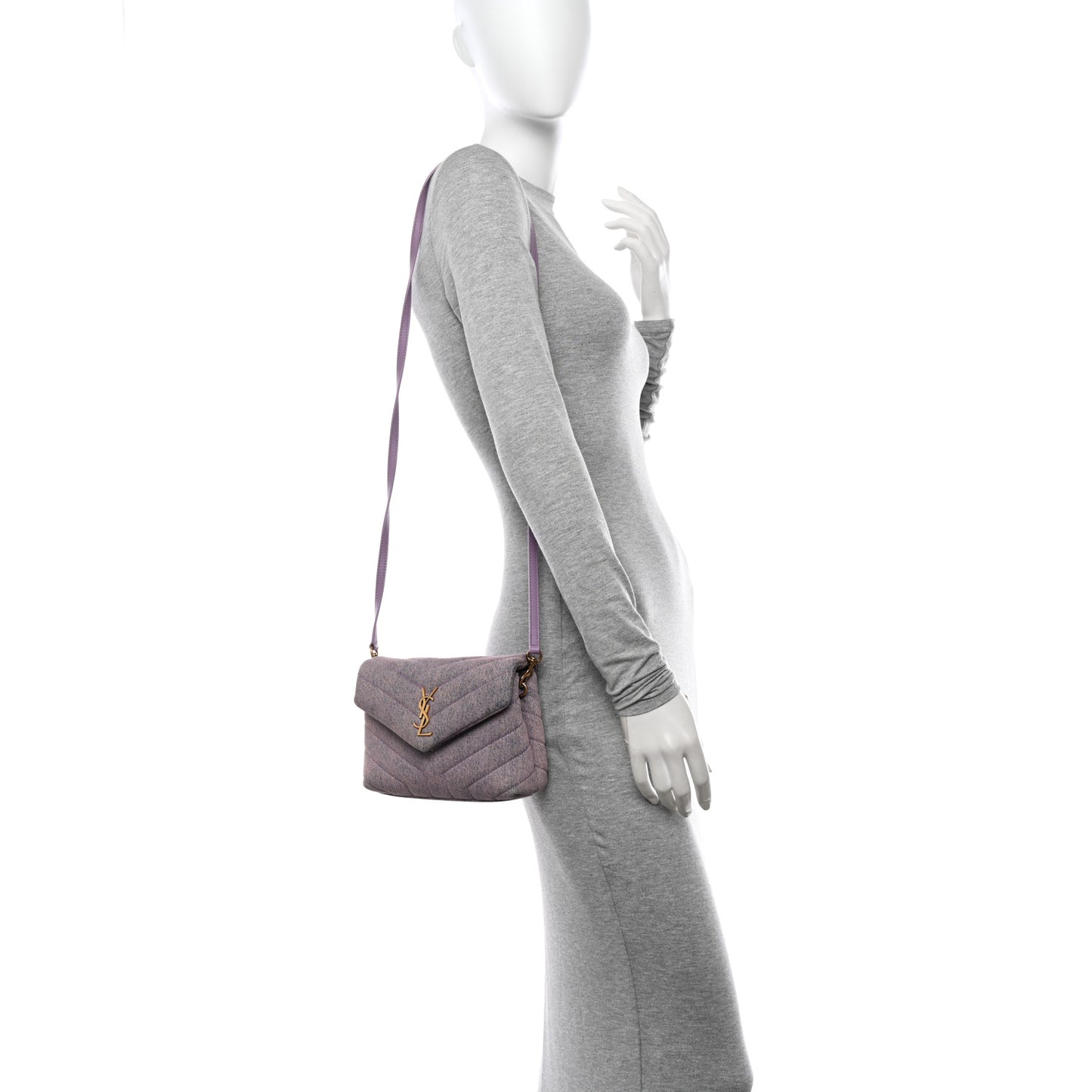 Denim Y Quilted Monogram Toy Loulou Crossbody Bag Bleached Lilac