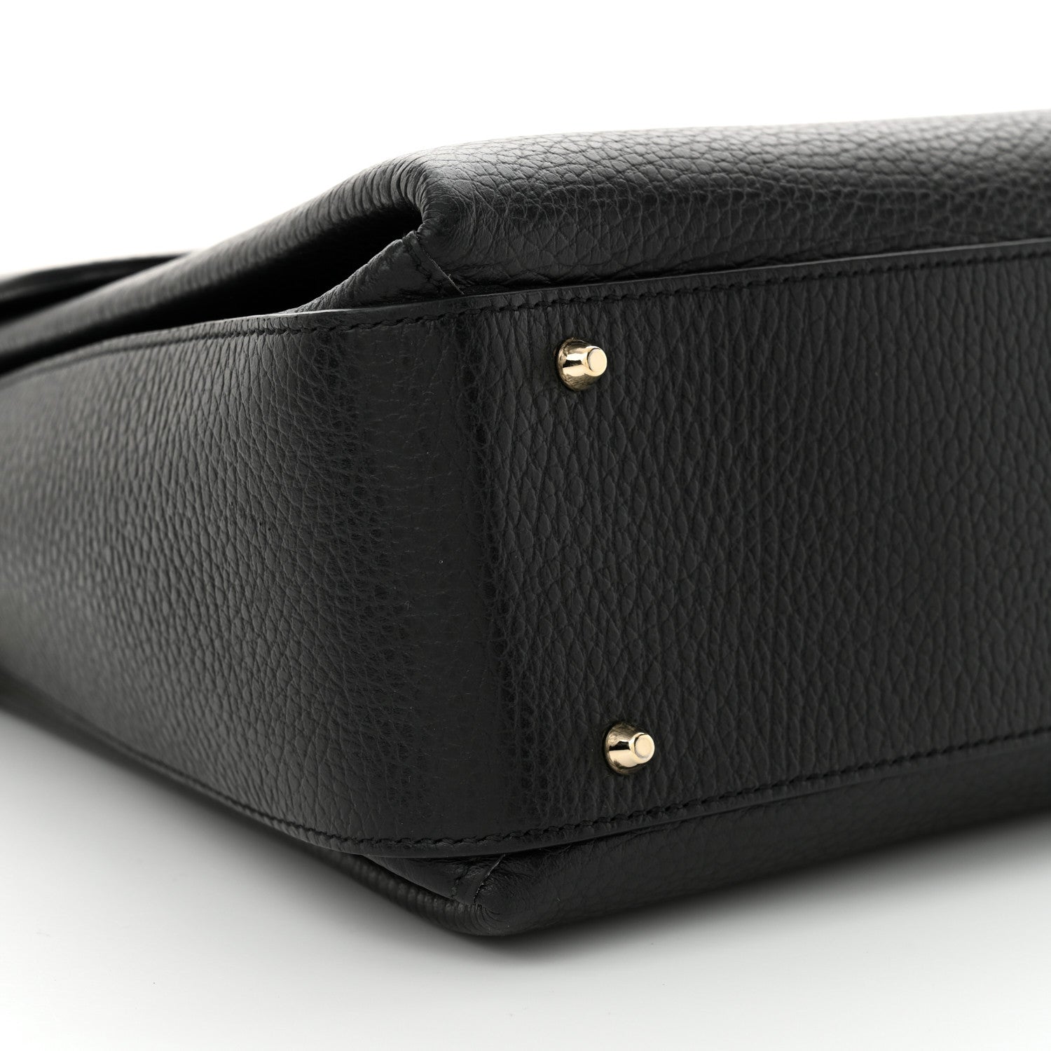 Gucci Dollar Calfskin Medium Interlocking G Top Handle Shoulder Bag Black 9 of 12
