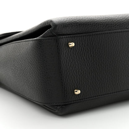 Gucci Dollar Calfskin Medium Interlocking G Top Handle Shoulder Bag Black 9 of 12