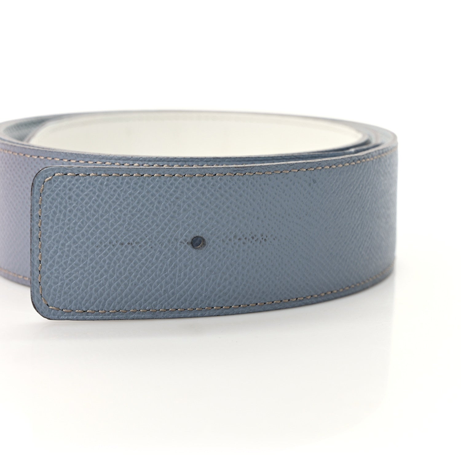 Hermes Epsom 42mm Belt Strap 95 38 Bleu Lin White 5 of 6