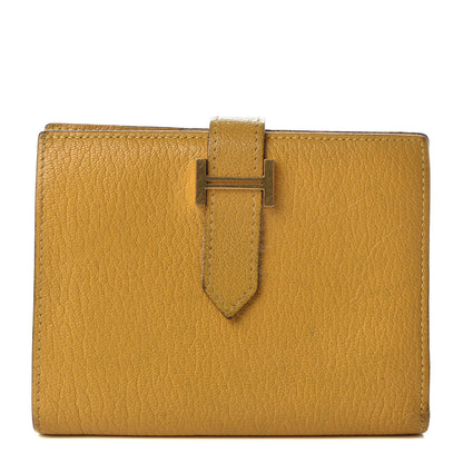 Hermes Chevre Mysore Bearn Compact Wallet Jaune Ambre 1 of 8