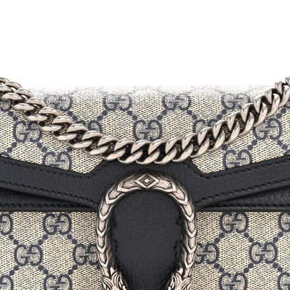 Gucci GG Supreme Monogram Textured Dollar Calfskin Small Rectangular Dionysus Shoulder Bag Beige Blue 8 of 13