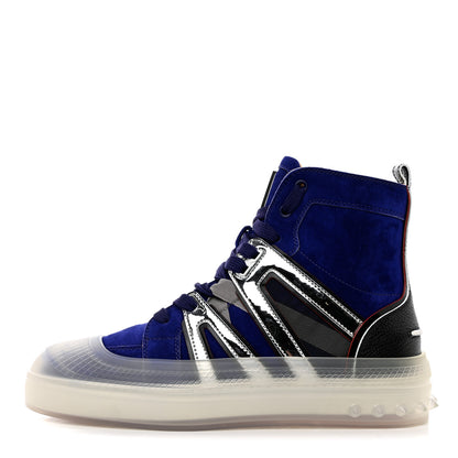 Christian Louboutin Grained Calfskin Mens Vida High Top Flat Sneakers 41 By Night 1 of 8