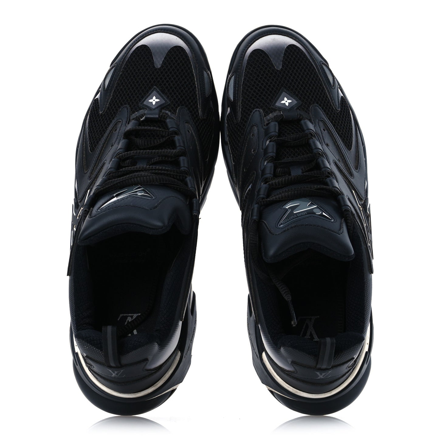 Canvas Mesh Mens LV Runner Tatic Sneakers 9.5 Black