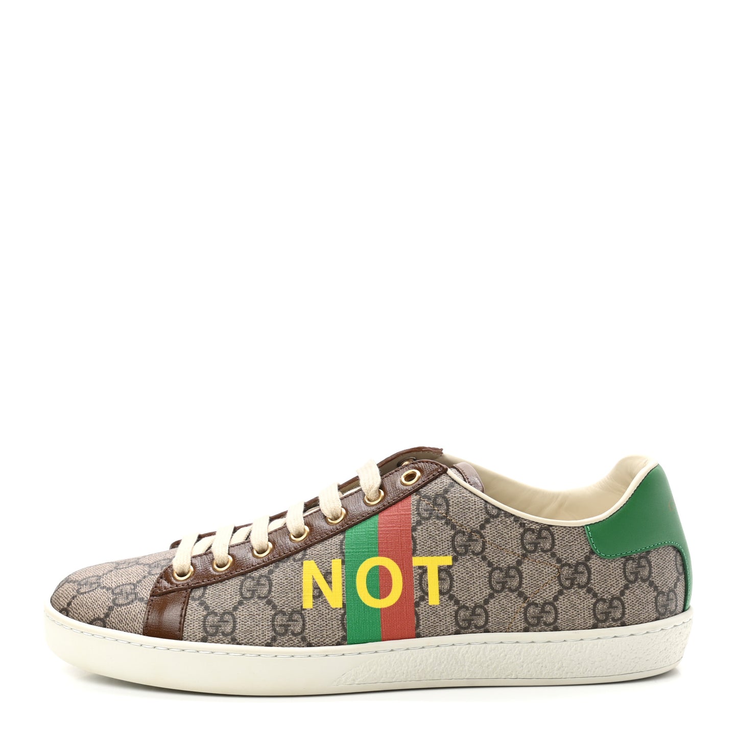 GG Supreme Monogram Fake/Not Womens Ace Sneakers 41 Beige New Shamarock Brown Sugar