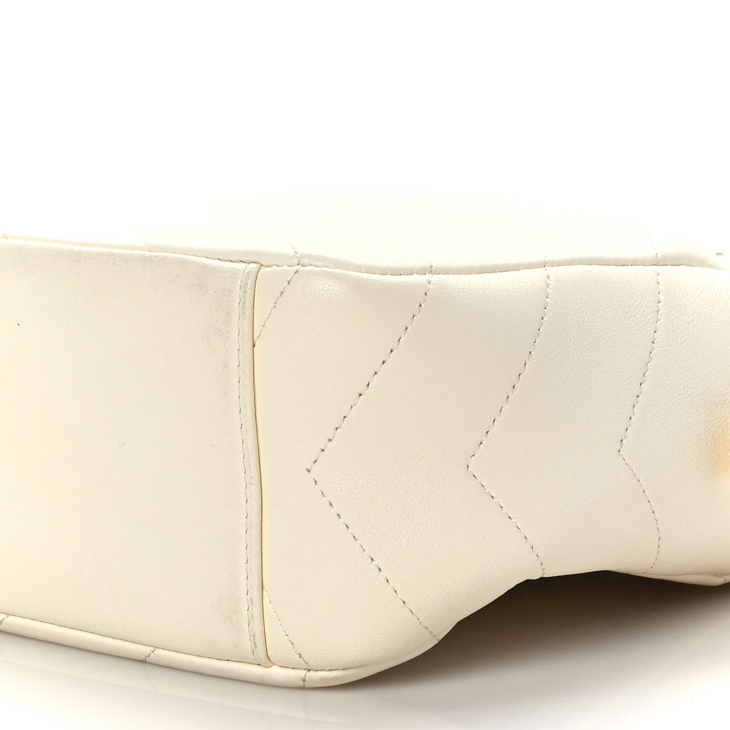 Chanel Shiny Lambskin Chevron Stitched Small Coco Camera Case White 9 of 10