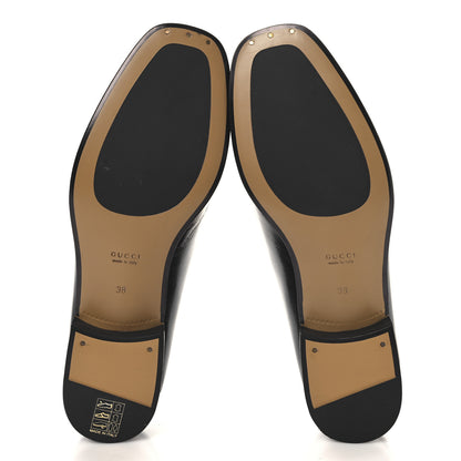 Gucci Goatskin Womens Horsebit Mid-Heel Loafers 38 Black 6 of 10