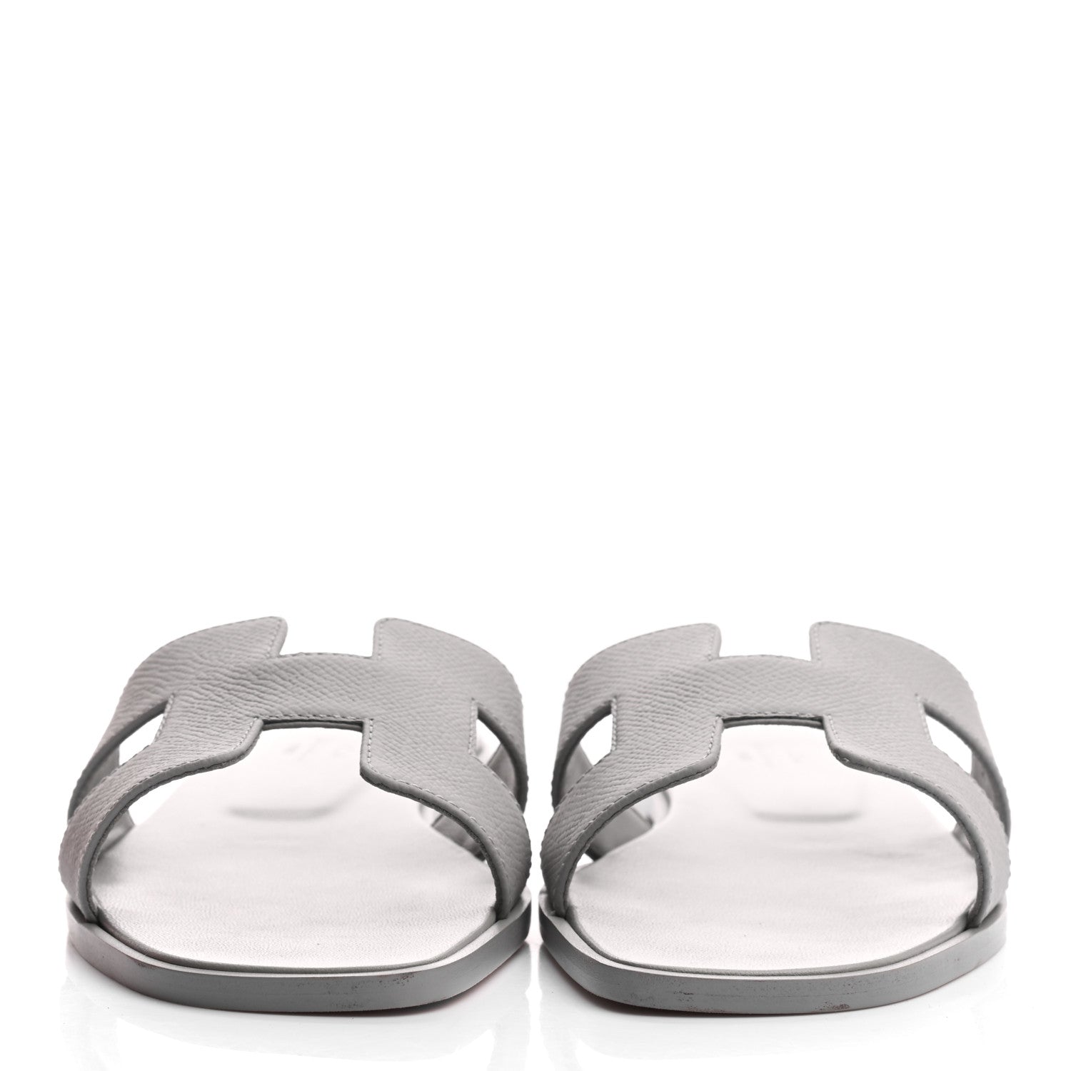 Hermes Epsom Oran Sandals 37.5 Bleu Glacier 2 of 8