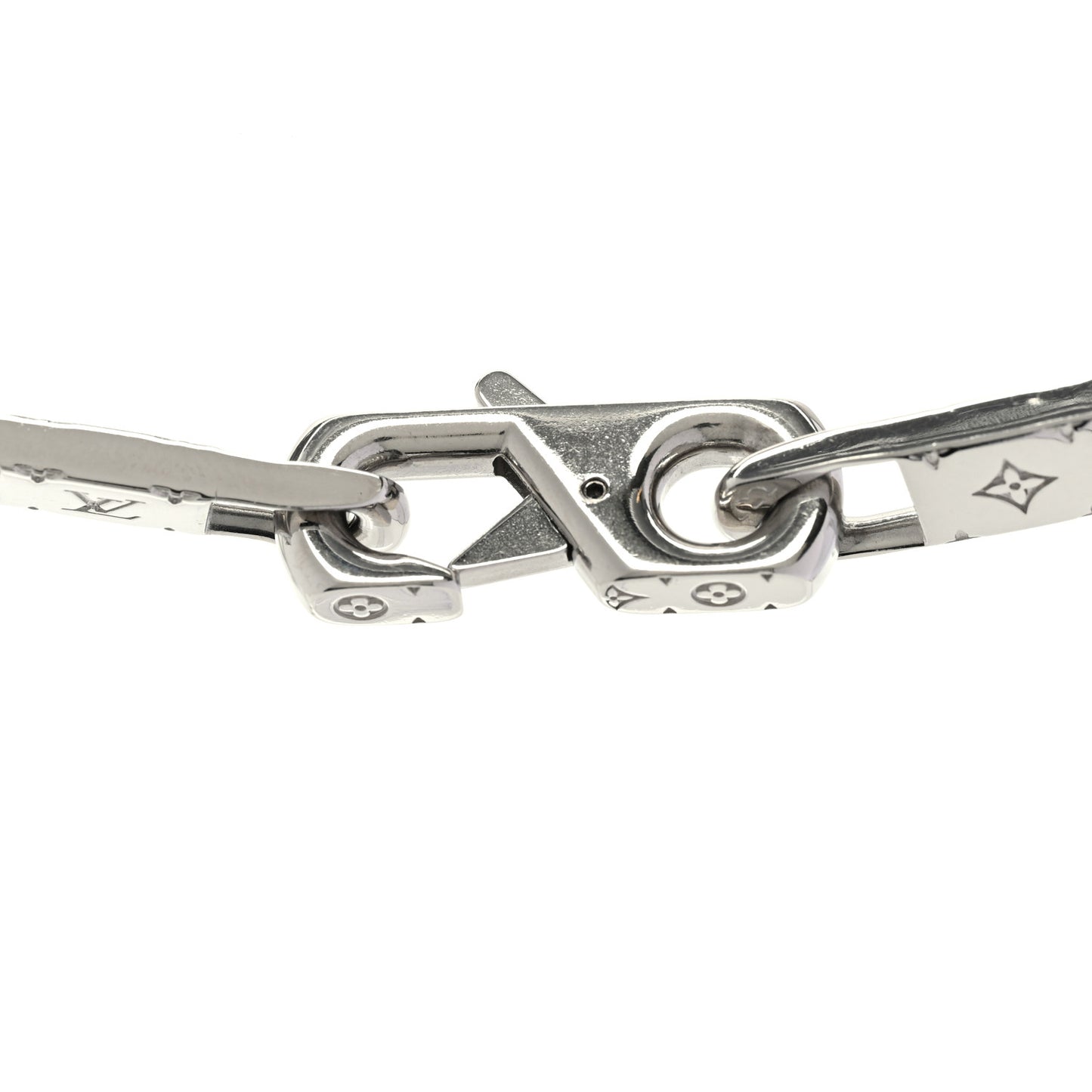 Metal Monogram Tied Up Necklace Silver