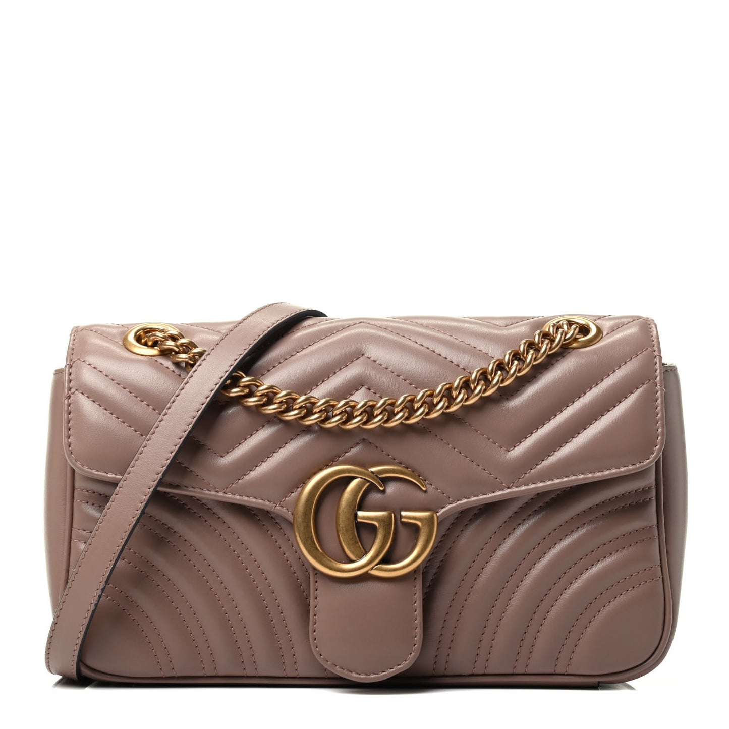 Calfskin Matelasse Small GG Marmont Shoulder Bag Porcelain Rose