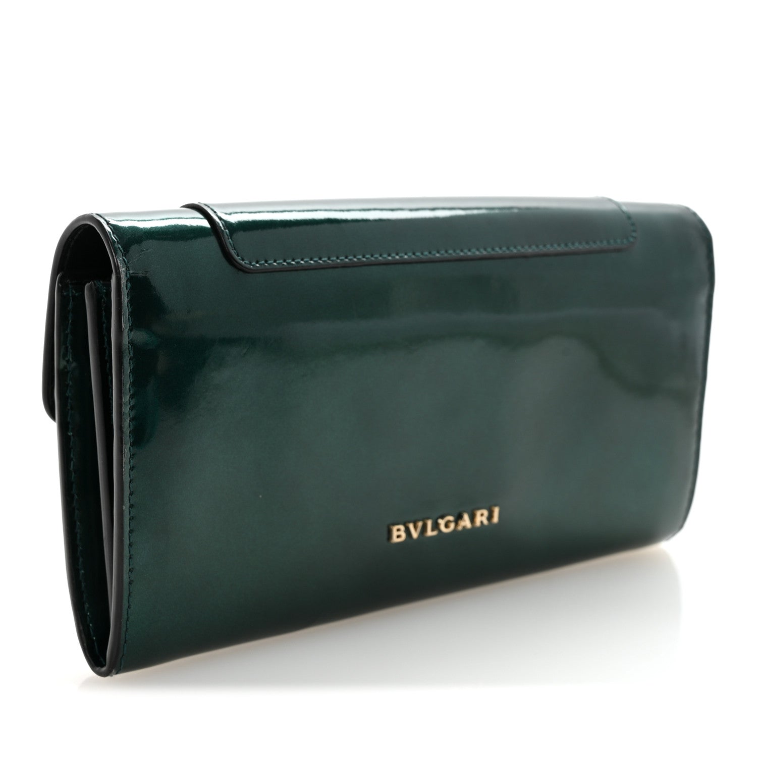 Bulgari Metallic Calfskin Serpenti Forever Wallet Emerald 3 of 9