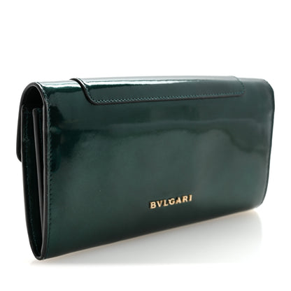Bulgari Metallic Calfskin Serpenti Forever Wallet Emerald 3 of 9
