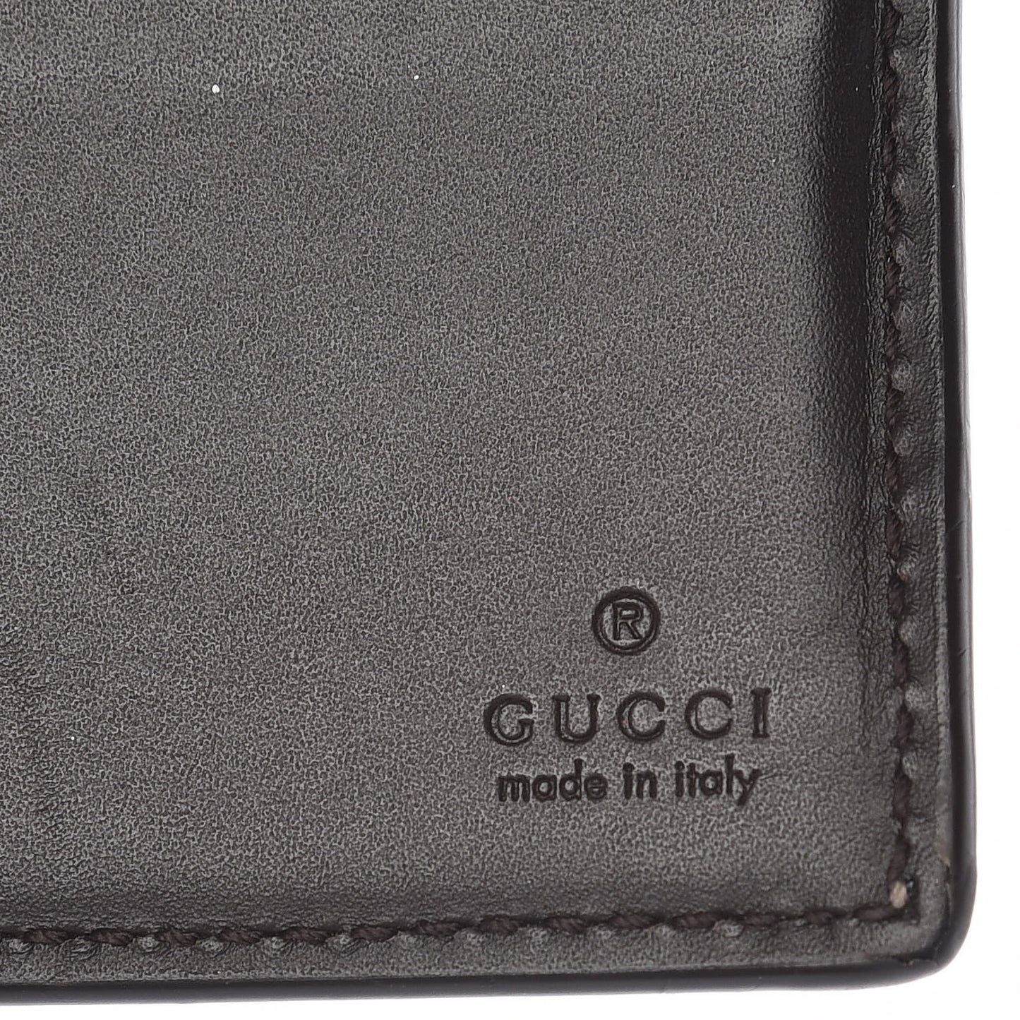 GG Supreme Monogram Selleria Calfskin Web New Web Bi-Fold Wallet Beige Ebony Cocoa