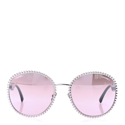Chanel Metal Strass Round Sunglasses 71430 Black Pink 2 of 7