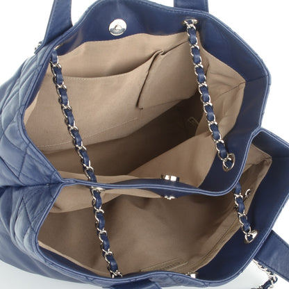 Chanel Lambskin Large Trianon Tote Blue 5 of 7