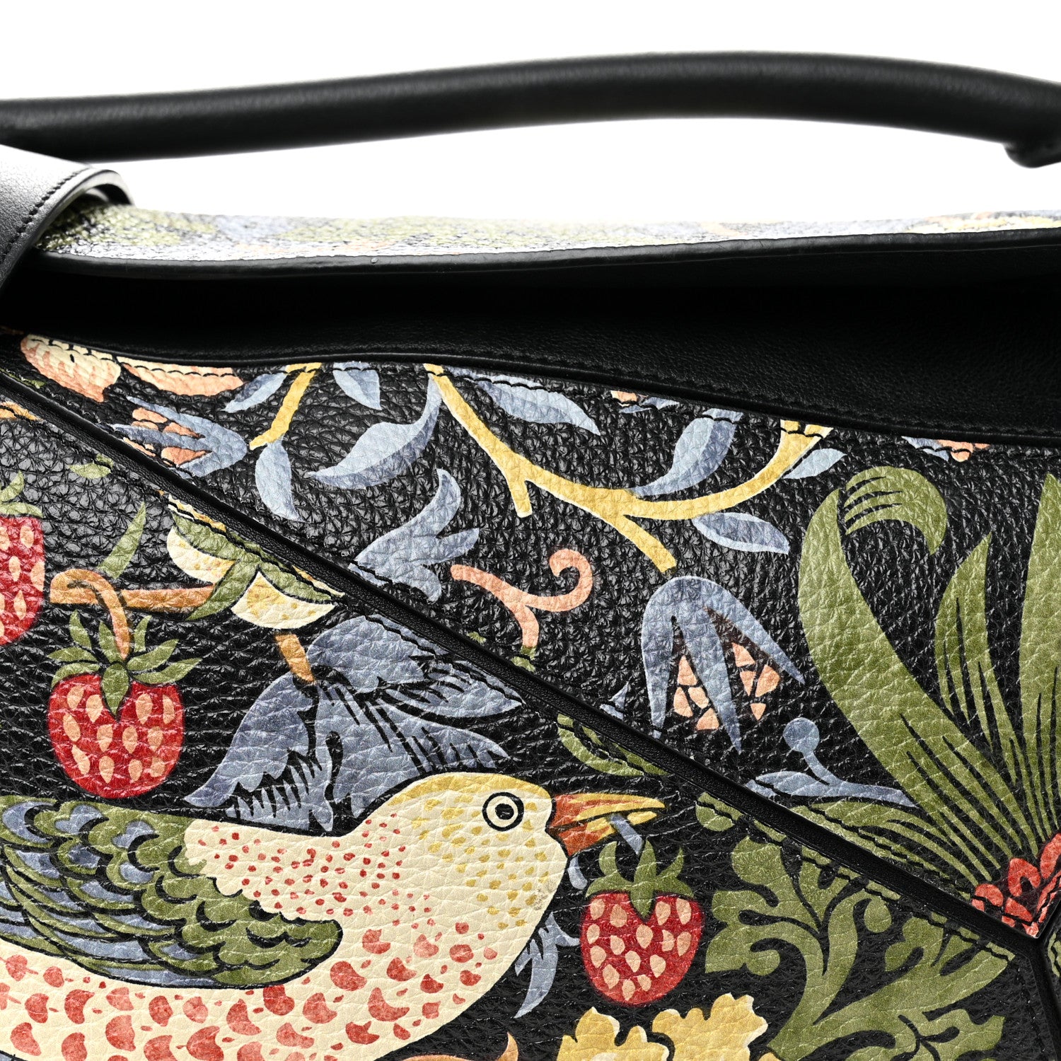 Loewe X WILLIAM MORRIS Calfskin Puzzle Bag Black Multicolor 8 of 10