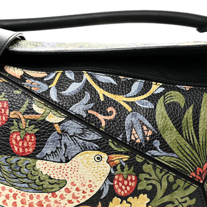 Loewe X WILLIAM MORRIS Calfskin Puzzle Bag Black Multicolor 8 of 10