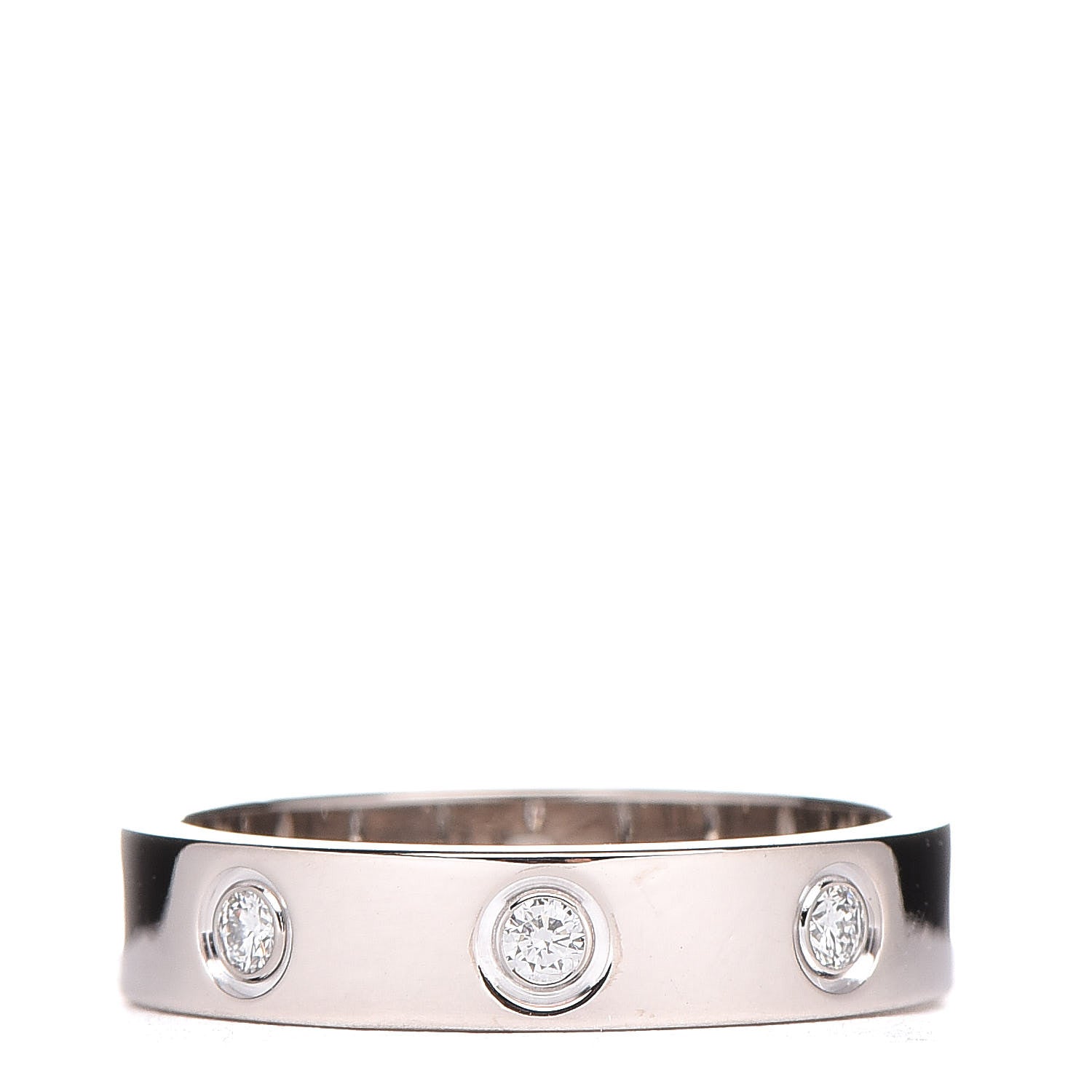Cartier 18K White Gold 8 Diamond 4mm Wedding Band LOVE Ring 50 5.25 3 of 4