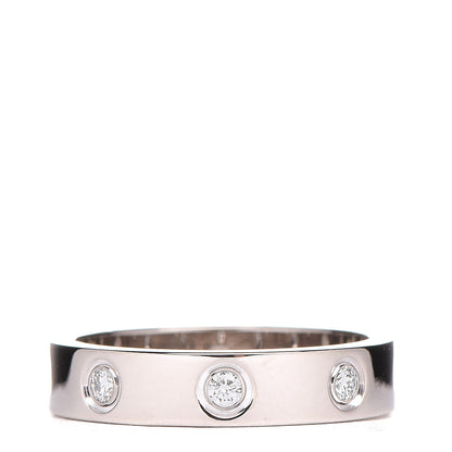 Cartier 18K White Gold 8 Diamond 4mm Wedding Band LOVE Ring 50 5.25 3 of 4