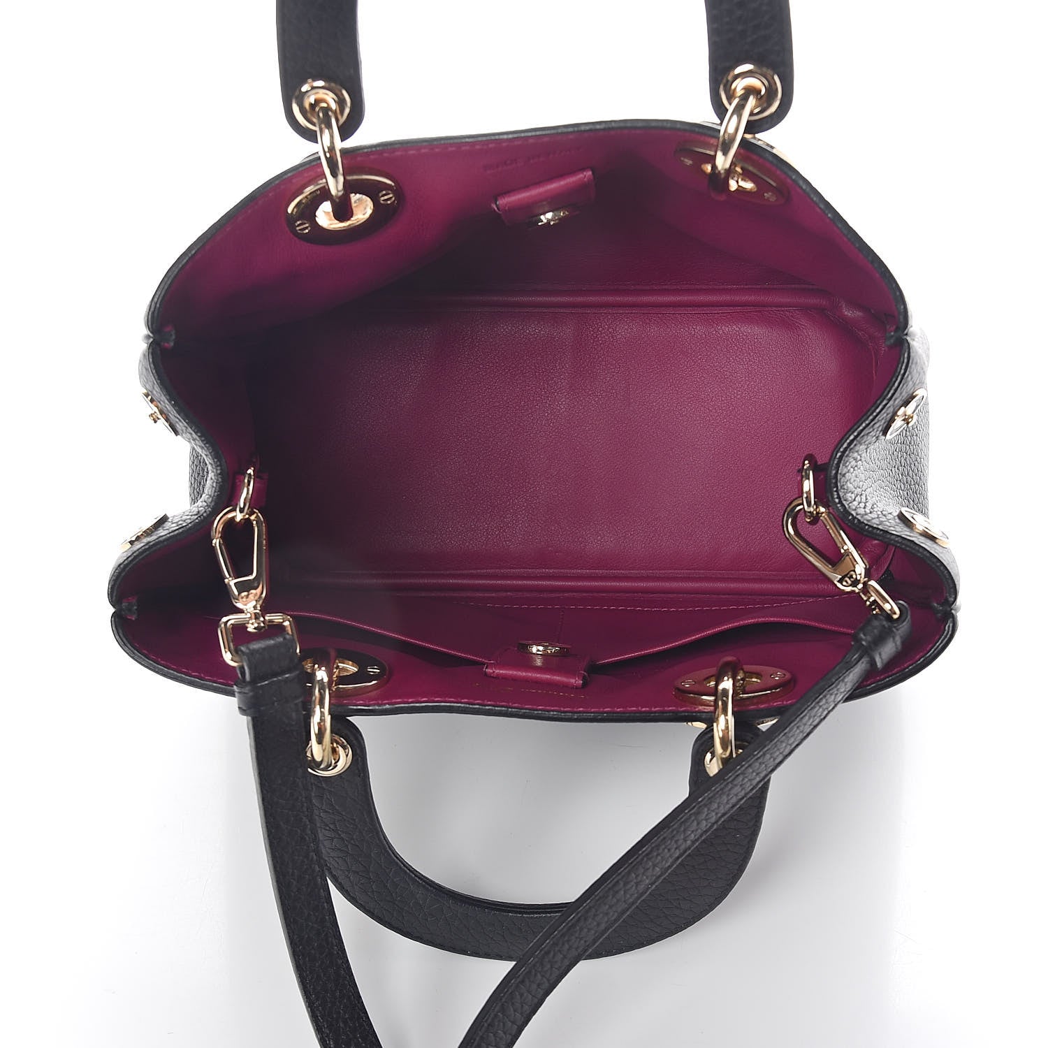 Christian Dior Bullcalf Small Diorissimo Tote Black Rose Indien 5 of 9