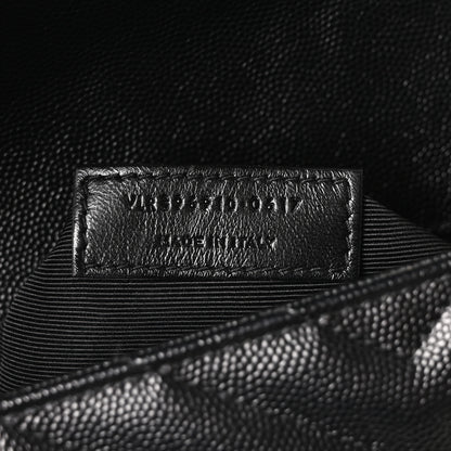 Saint Laurent Grain De Poudre Textured Mixed Matelasse Large Triquilt Monogram Satchel Black 7 of 10