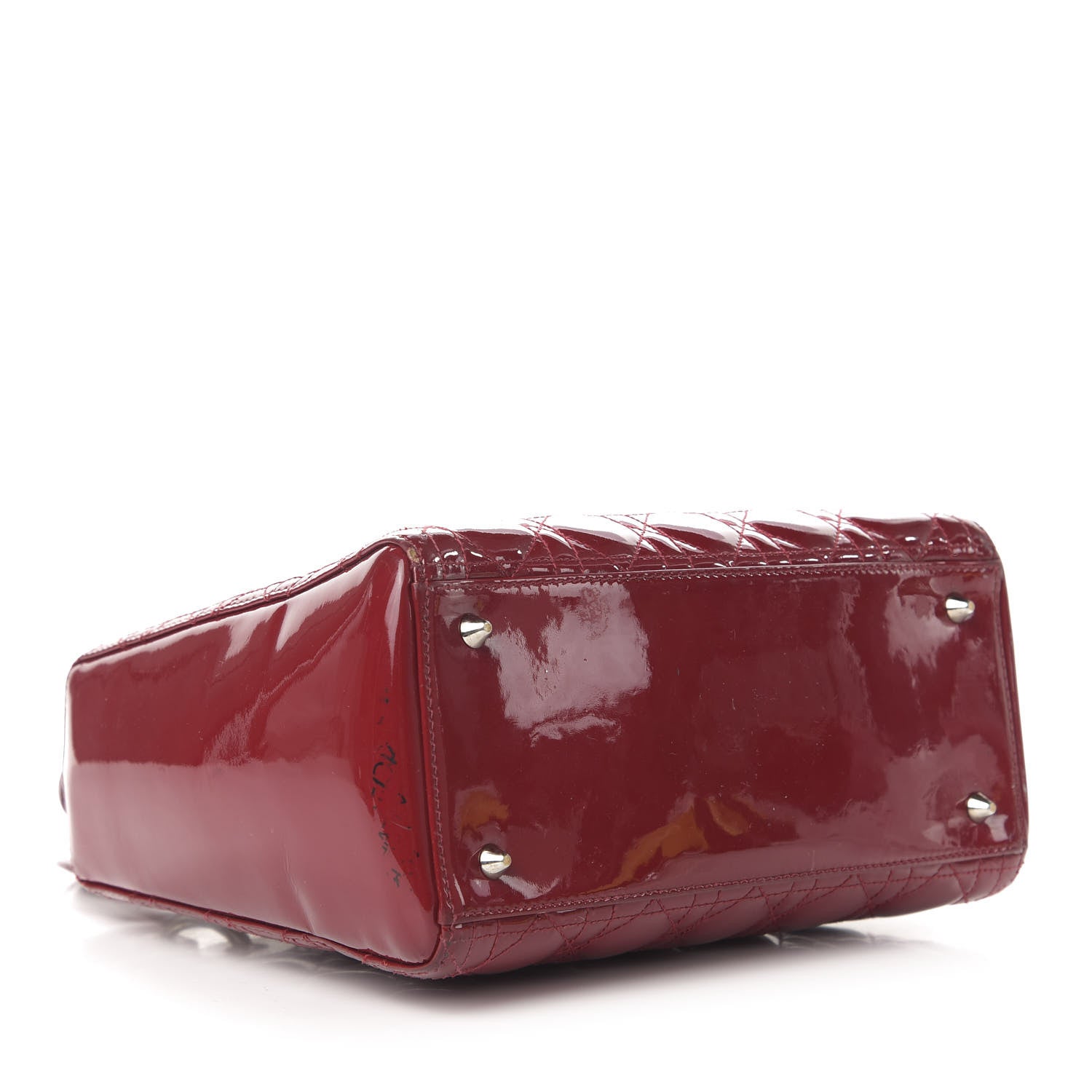 Christian Dior Patent Cannage Medium Lady Dior Red 4 of 12