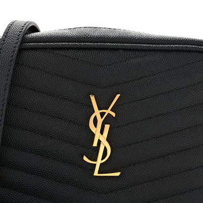 Saint Laurent Grain De Poudre Matelasse Monogram Mini Lou Camera Bag Black 8 of 13