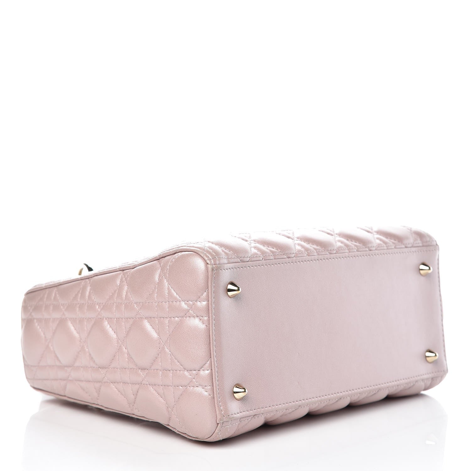 Christian Dior Pearly Lambskin Cannage Medium Lady Dior Lotus 4 of 16