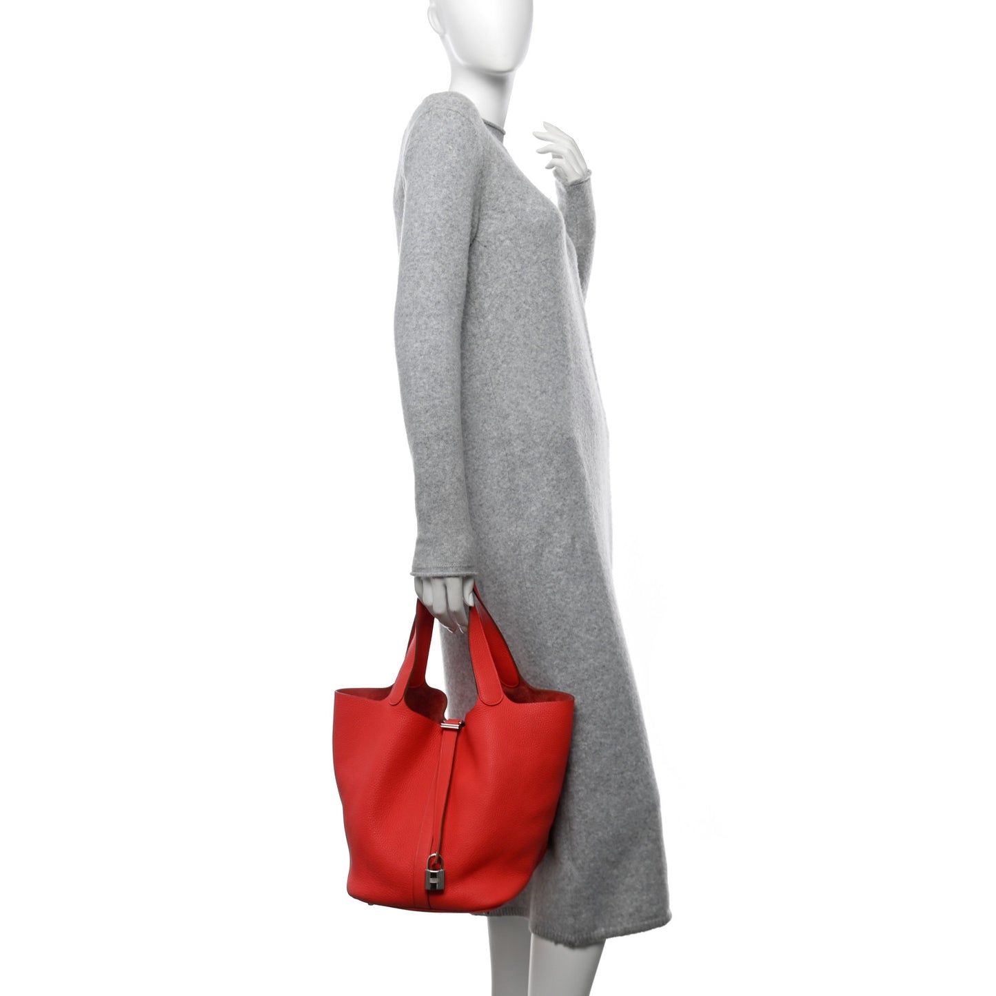 Taurillon Clemence Picotin Lock 26 GM Bougainvillea