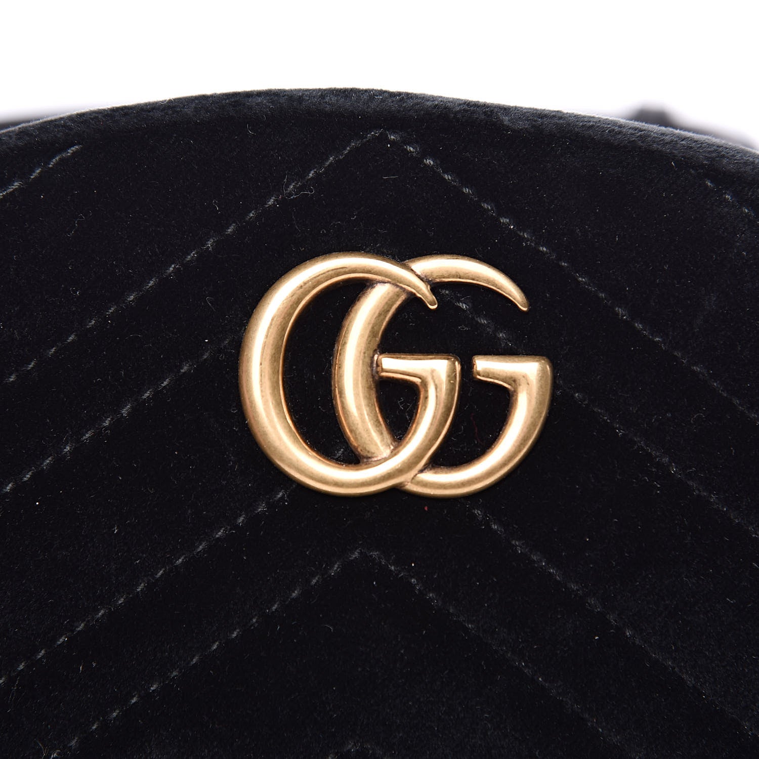 Gucci Velvet Matelasse GG Marmont Belt Bag 85 34 Black 10 of 10