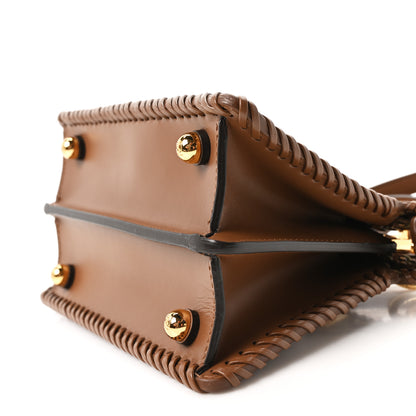 Fendi Vitello King Shiny Nappa Intreccio Petite Peekaboo I SEE U Satchel Gianduia 11 of 11