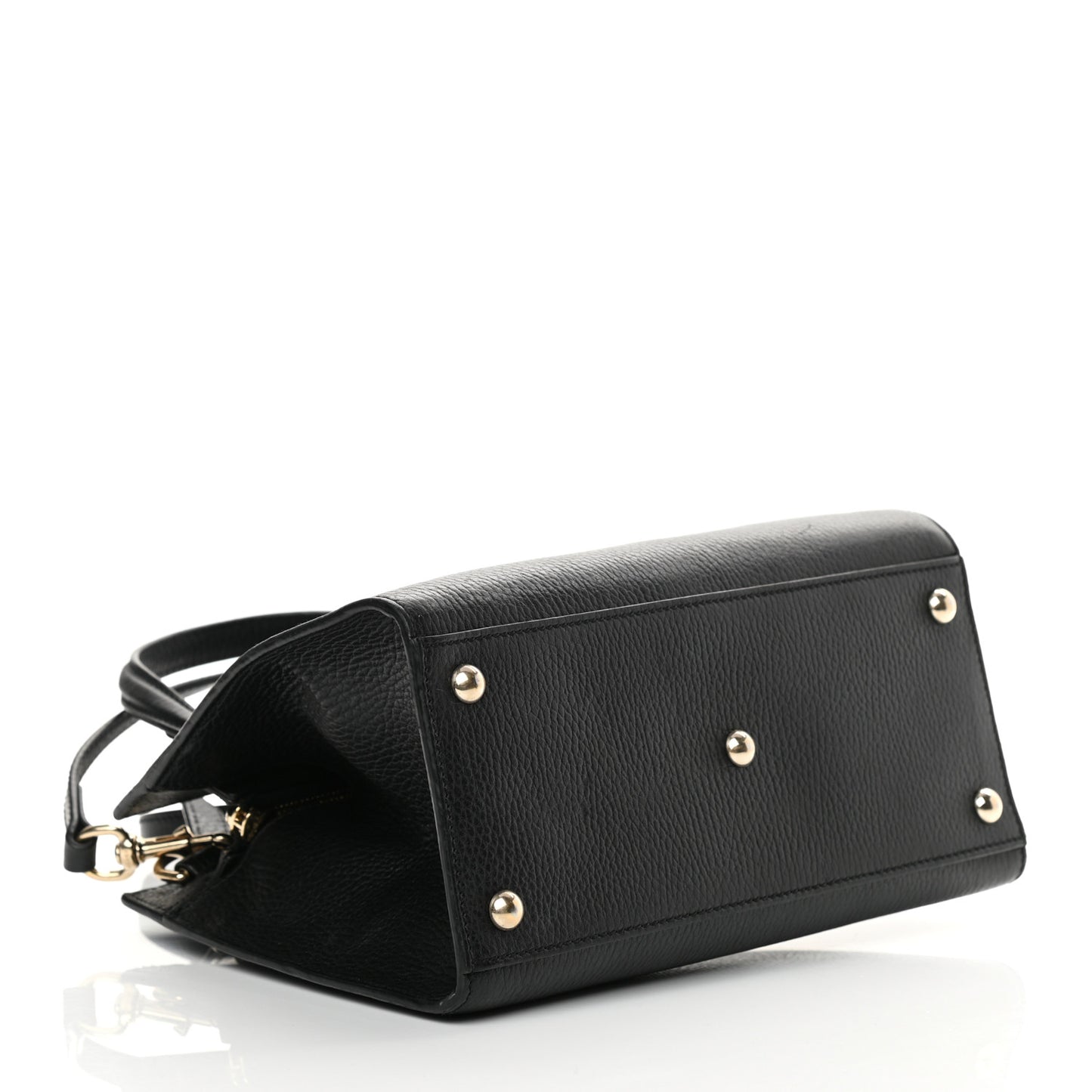 Dollar Calfskin Medium Soho Top Handle Satchel Black