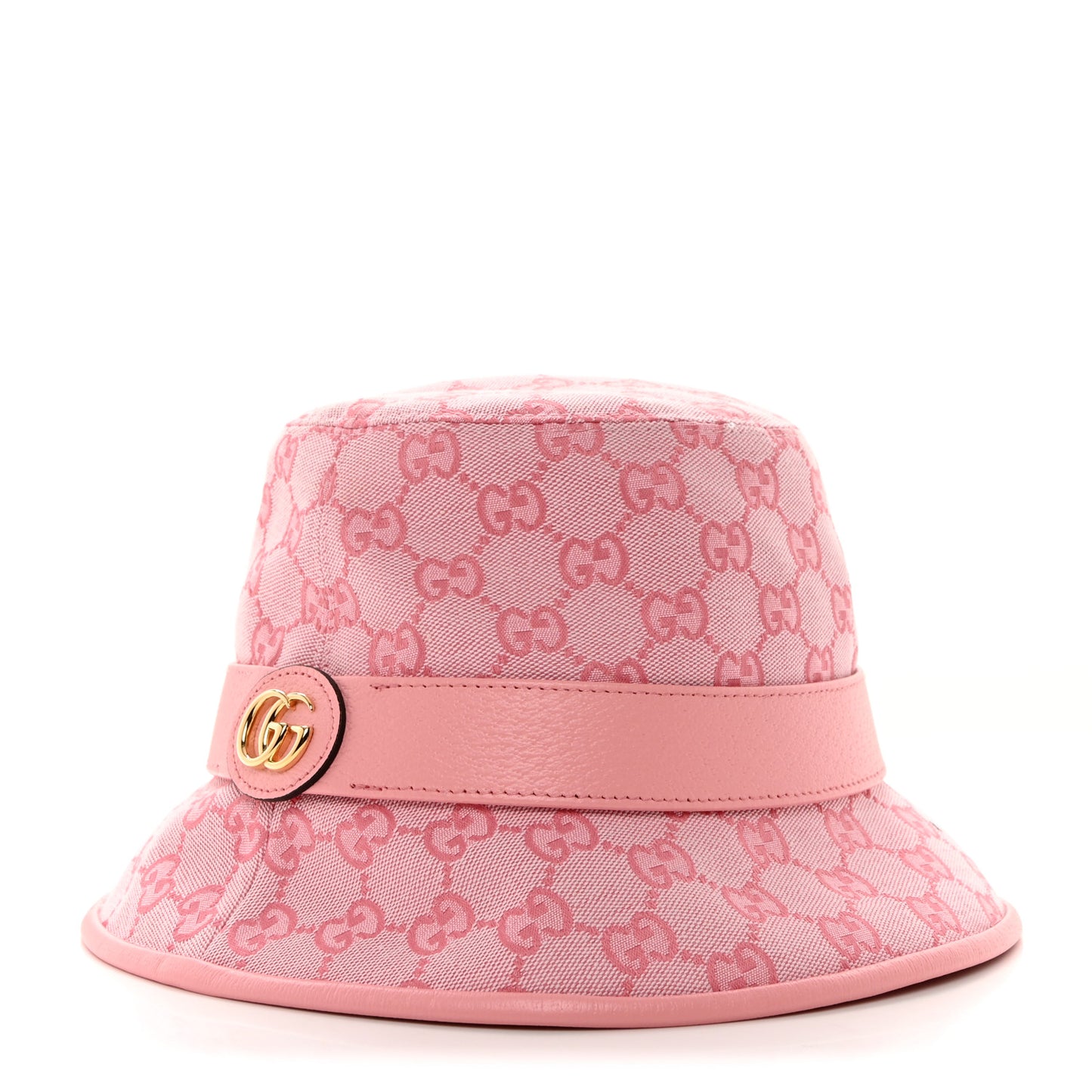 Monogram Textured Dollar Calfskin GG Jago Bucket Hat S Soft Cotton Candy Dark Cotton Candy