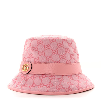 Gucci Monogram Textured Dollar Calfskin GG Jago Bucket Hat S Soft Cotton Candy Dark Cotton Candy 1 of 9