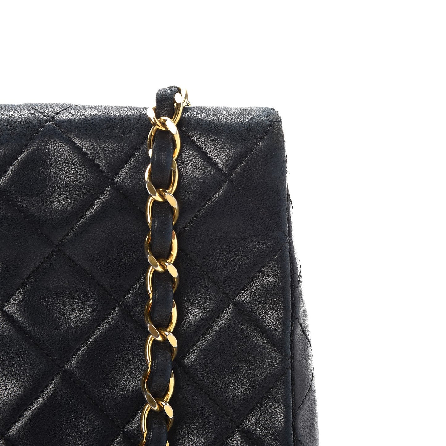 Lambskin Quilted Mini Square Flap Bag Navy