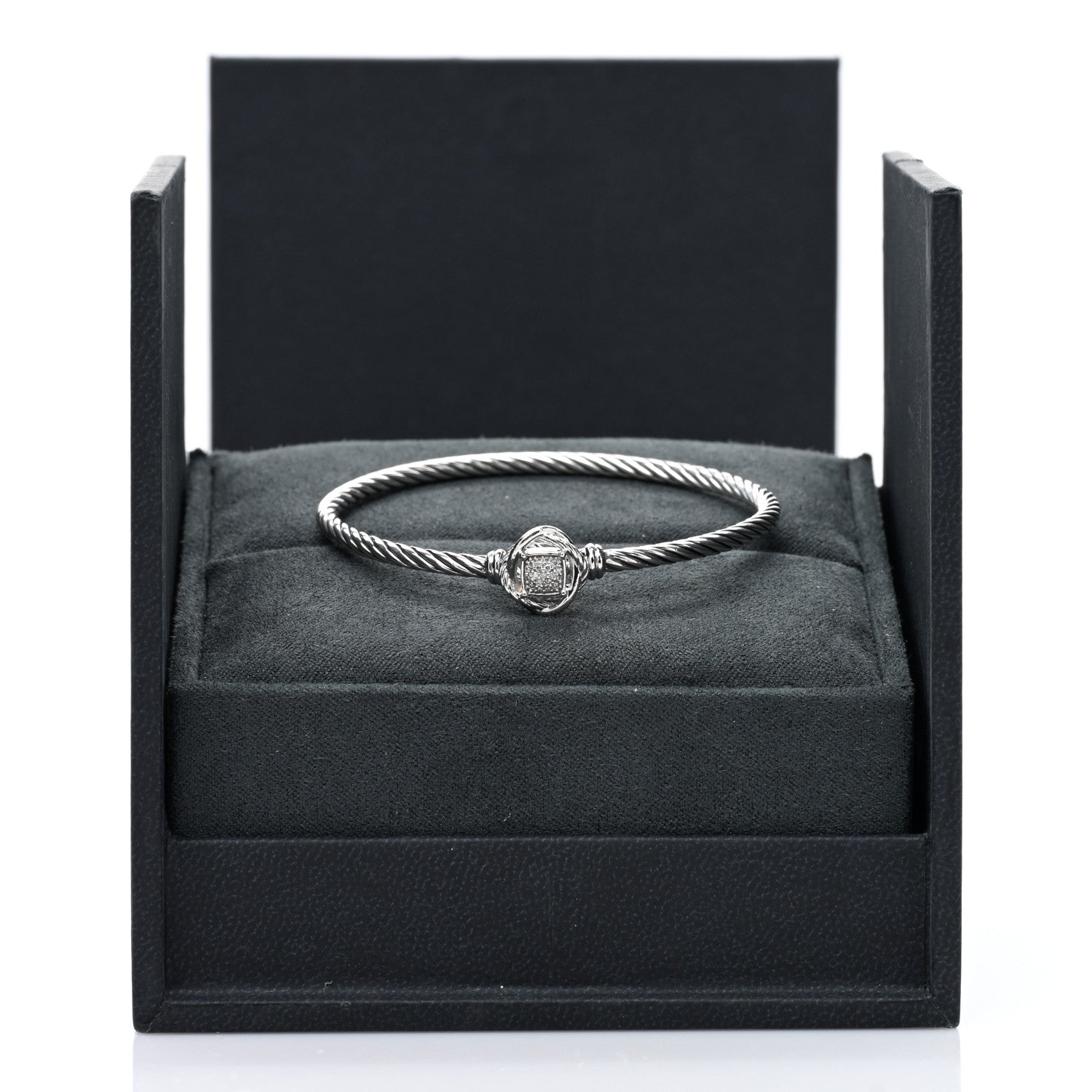David Yurman Sterling Silver Diamond 3mm Infinity Bracelet 4 of 4