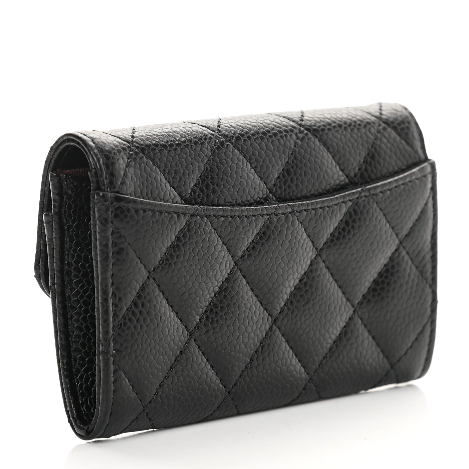 Chanel Caviar Quilted Flap Card Holder Wallet Black 3 of 9