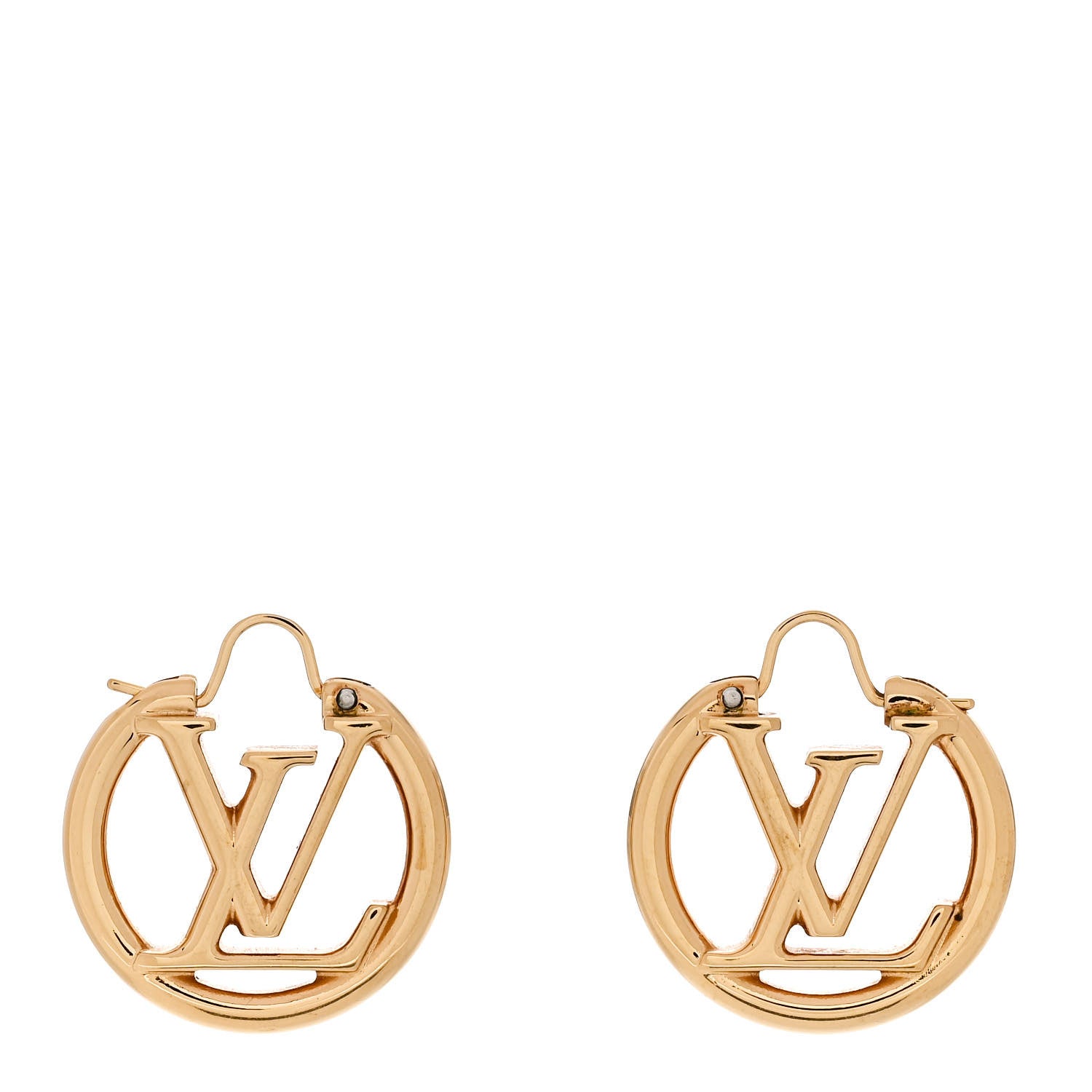 Louis Vuitton Metal Small Louise Hoop Earrings Gold 1 of 5