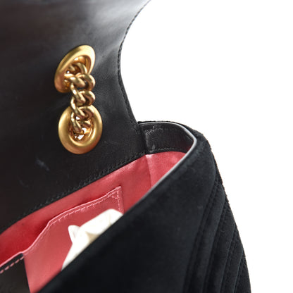 Gucci Velvet Matelasse Mini GG Marmont Shoulder Bag Black 14 of 15