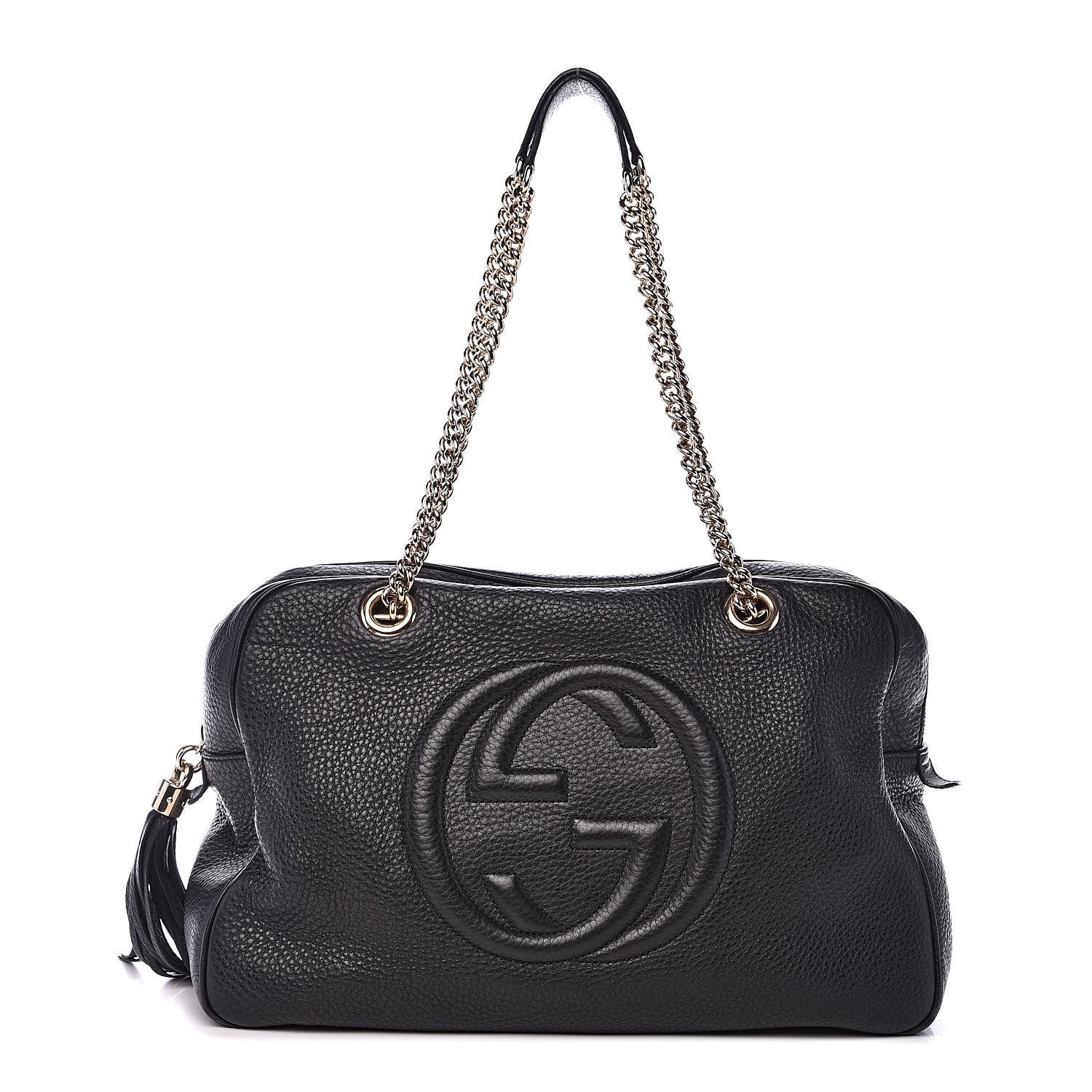 Gucci Pebbled Calfskin Medium Soho Bowler Black 1 of 15