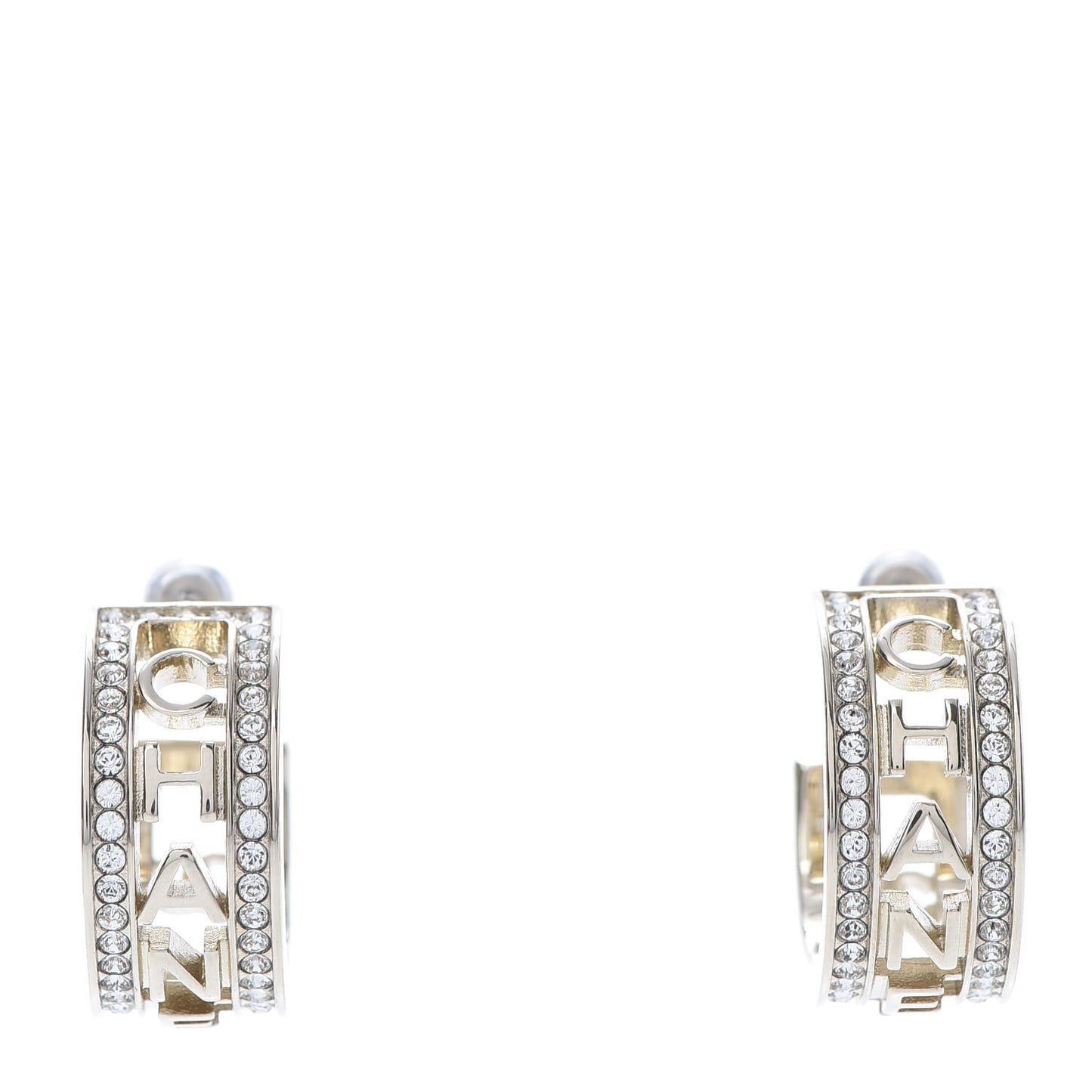 Metal Crystal Bow-tiful CC Hoop Earrings Gold