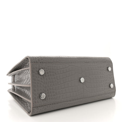 Saint Laurent Calfskin Crocodile Embossed Baby Sac De Jour Fog 4 of 13