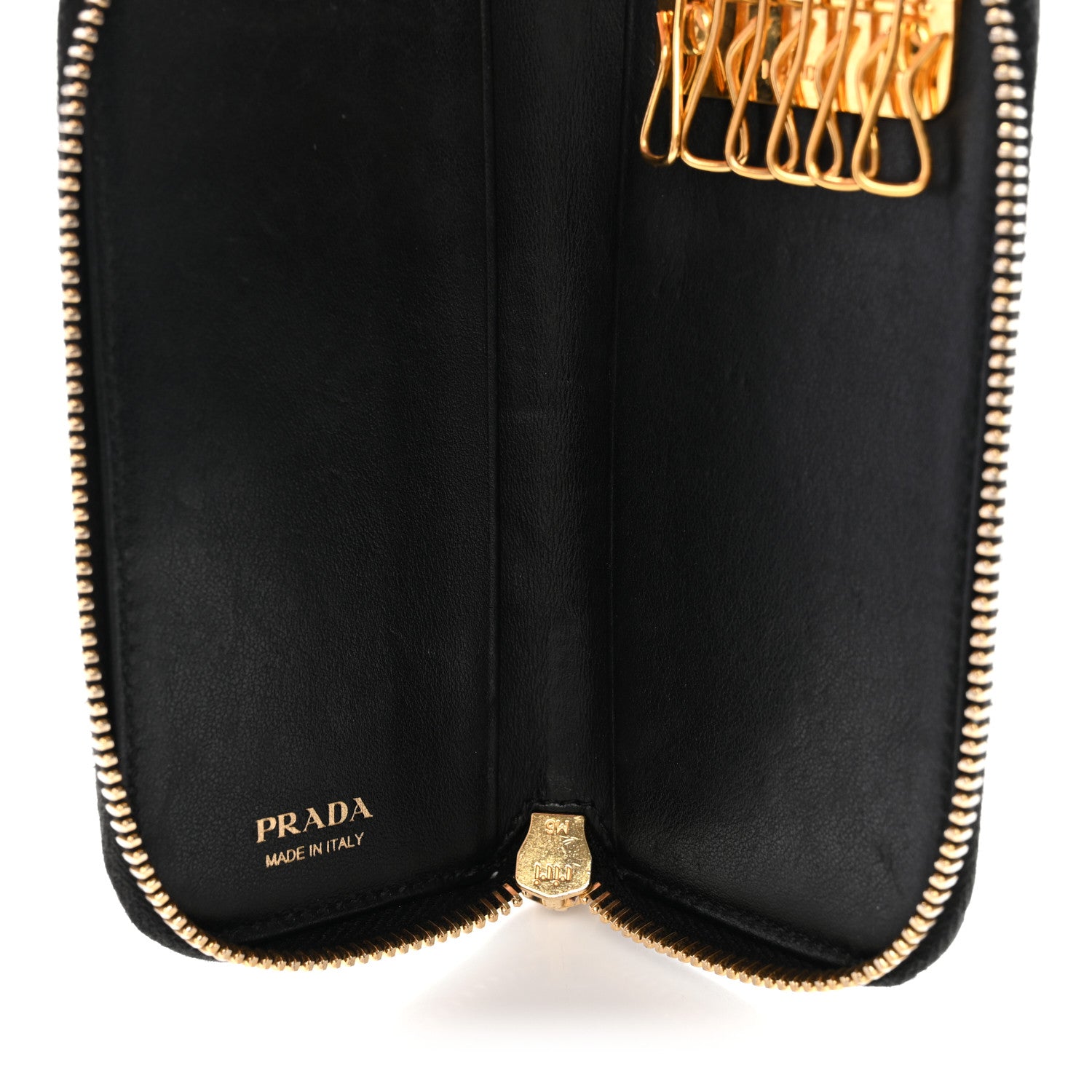 ♡美品♡PRADA♡ケース♡ラウンドファスナー♡ヴィッテロムーブ♡ネロ♡ Prada Vitello Move Zip Around 6 Key Holder Black 1813351