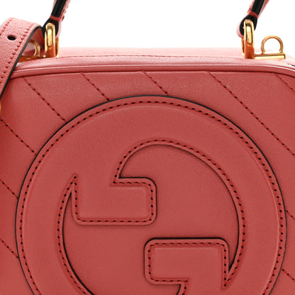 Gucci Sakai Be Green Calfskin Diagonal Stitched Blondie Top Handle Bag Pink 8 of 11