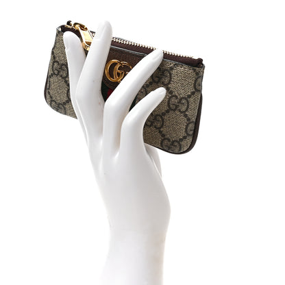 Gucci GG Supreme Monogram Web Ophidia Key Case Beige New Acero 2 of 6