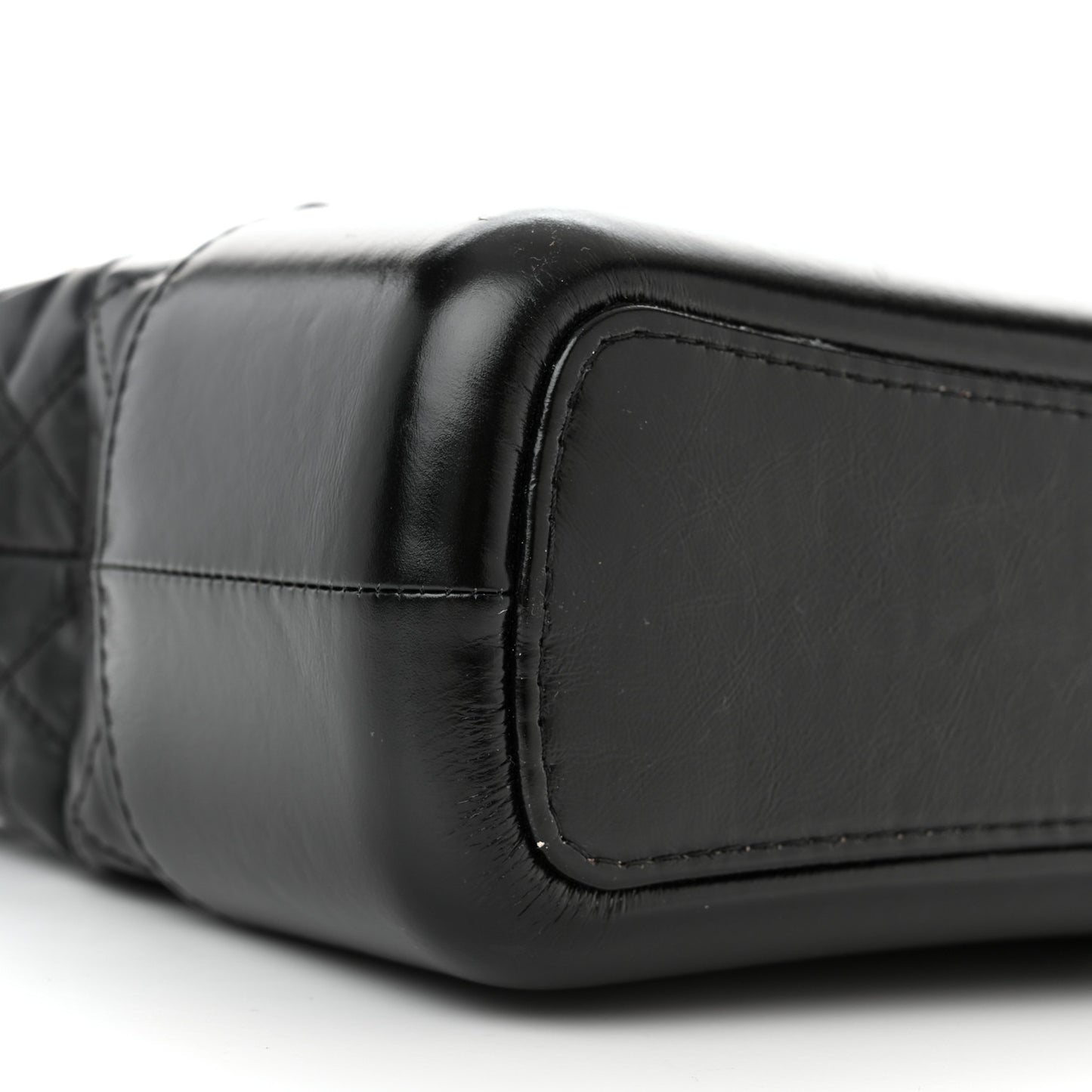 Aged Calfskin Quilted Medium Gabrielle Hobo Black