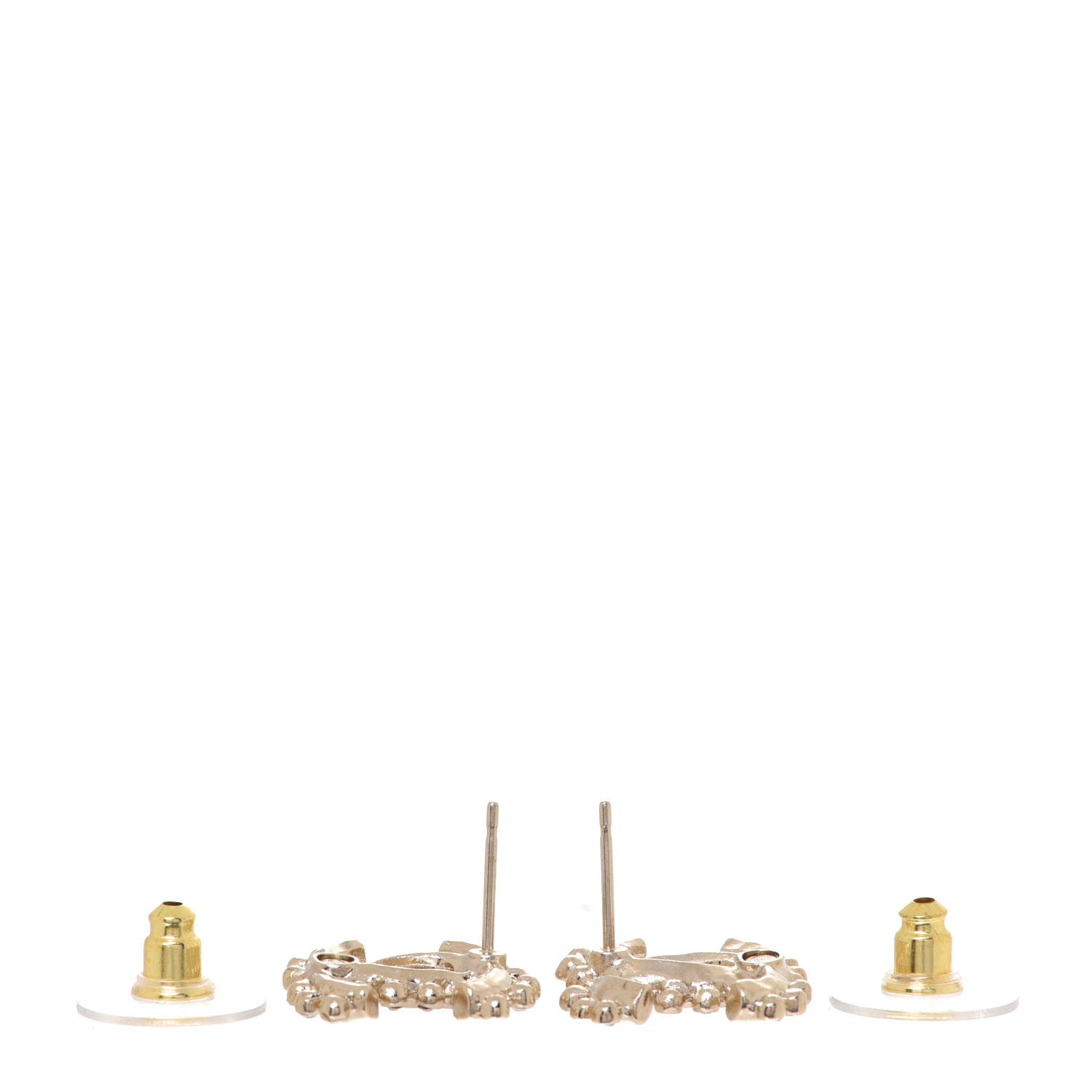 Chanel Crystal CC Earrings Gold 3 of 5